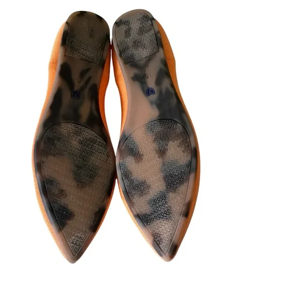 Rothy’s The Point Tangerine Washable Comfort Flat Size 10.5 - Picture 9 of 13